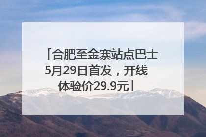 合肥至金寨站点巴士5月29日首发，开线体验价29.9元
