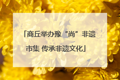 商丘举办豫“尚”非遗市集 传承非遗文化