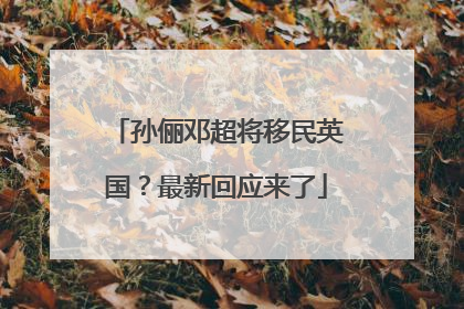 孙俪邓超将移民英国？最新回应来了