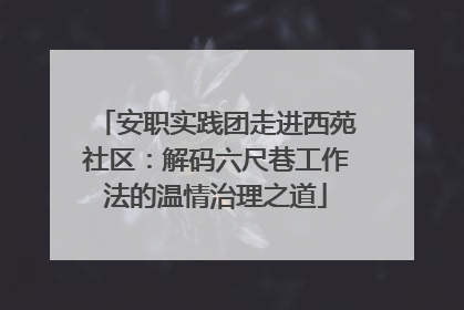 安职实践团走进西苑社区：解码六尺巷工作法的温情治理之道