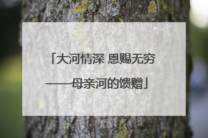 大河情深 恩赐无穷——母亲河的馈赠