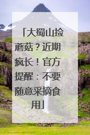 大蜀山捡蘑菇？近期疯长！官方提醒：不要随意采摘食用