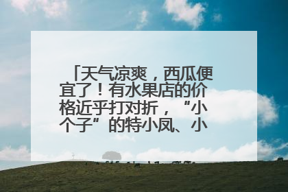 天气凉爽，西瓜便宜了！有水果店的价格近乎打对折，“小个子”的特小凤、小糖丸更好卖