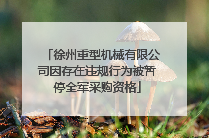 徐州重型机械有限公司因存在违规行为被暂停全军采购资格