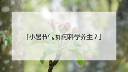 小暑节气 如何科学养生？