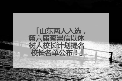 山东两人入选，第六届蔡崇信以体树人校长计划提名校长名单公布！