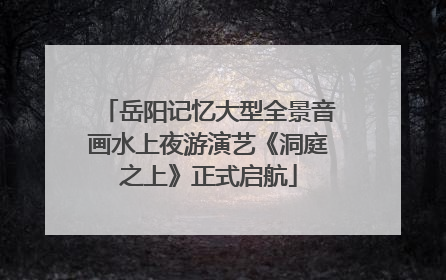 岳阳记忆大型全景音画水上夜游演艺《洞庭之上》正式启航
