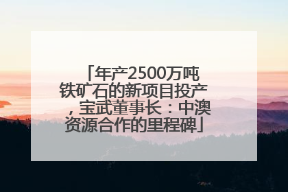 年产2500万吨铁矿石的新项目投产，宝武董事长：中澳资源合作的里程碑