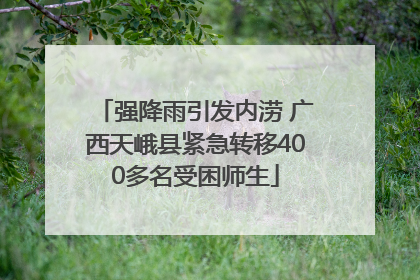 强降雨引发内涝 广西天峨县紧急转移400多名受困师生