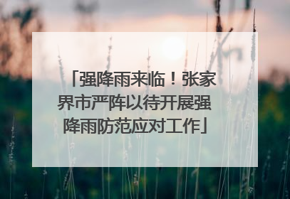 强降雨来临！张家界市严阵以待开展强降雨防范应对工作