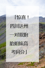 惊喜！四川达州一对双胞胎姐妹高考同分