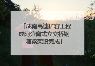 成南高速扩容工程成阿分离式立交桥钢箱梁架设完成