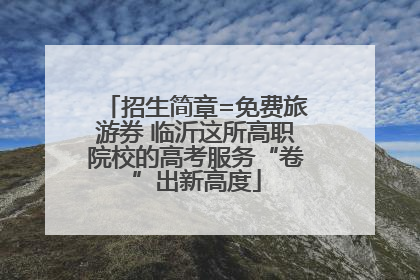 招生简章=免费旅游券 临沂这所高职院校的高考服务“卷”出新高度