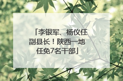李银军、杨仪任副县长！陕西一地任免7名干部