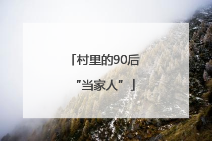 村里的90后“当家人”