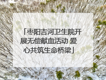 枣阳吉河卫生院开展无偿献血活动 爱心共筑生命桥梁