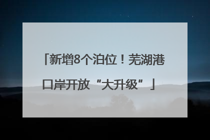 新增8个泊位！芜湖港口岸开放“大升级”
