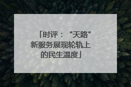 时评：“天路”新服务展现轮轨上的民生温度