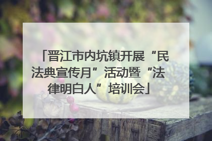 晋江市内坑镇开展“民法典宣传月”活动暨“法律明白人”培训会
