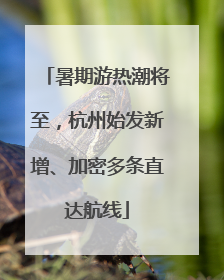 暑期游热潮将至，杭州始发新增、加密多条直达航线
