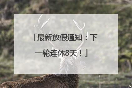 最新放假通知：下一轮连休8天！