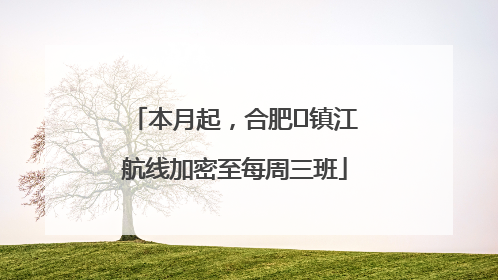 本月起，合肥⇋镇江航线加密至每周三班