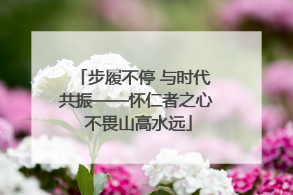 步履不停 与时代共振——怀仁者之心 不畏山高水远