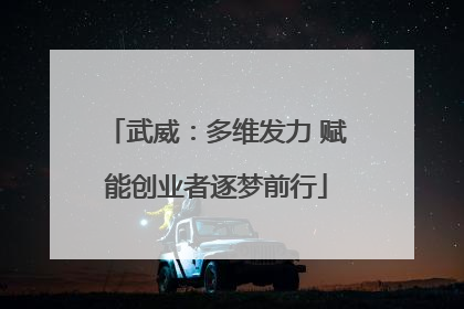 武威：多维发力 赋能创业者逐梦前行