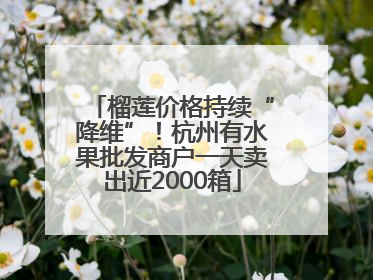 榴莲价格持续“降维”！杭州有水果批发商户一天卖出近2000箱