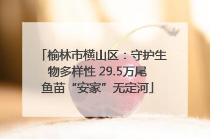 榆林市横山区：守护生物多样性 29.5万尾鱼苗“安家”无定河