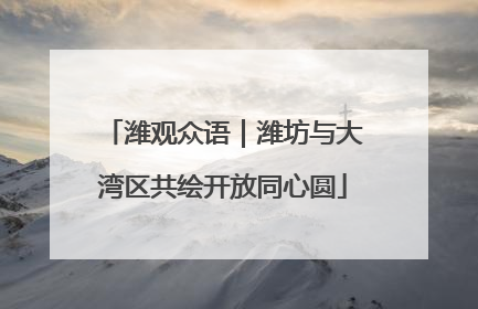 潍观众语|潍坊与大湾区共绘开放同心圆