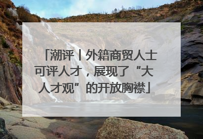 潮评丨外籍商贸人士可评人才，展现了“大人才观”的开放胸襟