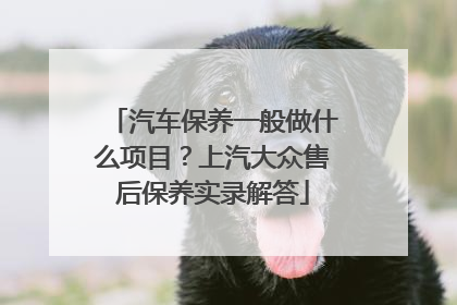 汽车保养一般做什么项目？上汽大众售后保养实录解答