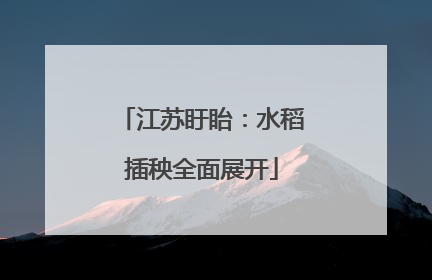 江苏盱眙：水稻插秧全面展开