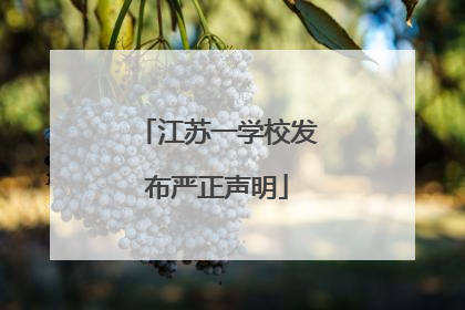 江苏一学校发布严正声明