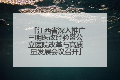 江西省深入推广三明医改经验暨公立医院改革与高质量发展会议召开