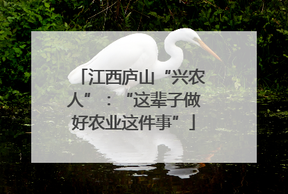 江西庐山“兴农人”：“这辈子做好农业这件事”