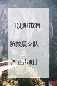 沈阳市消防救援支队严正声明