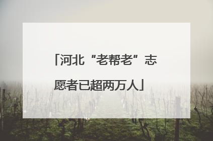 河北“老帮老”志愿者已超两万人