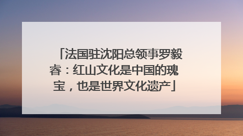 法国驻沈阳总领事罗毅睿：红山文化是中国的瑰宝，也是世界文化遗产
