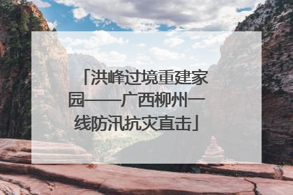 洪峰过境重建家园——广西柳州一线防汛抗灾直击