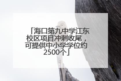 海口第九中学江东校区项目冲刺收尾，可提供中小学学位约2500个