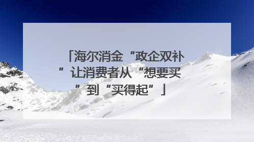 海尔消金“政企双补”让消费者从“想要买”到“买得起”