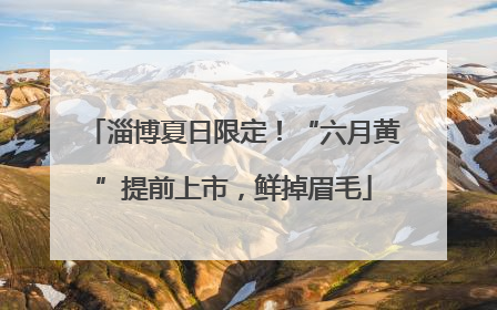 淄博夏日限定！“六月黄”提前上市，鲜掉眉毛