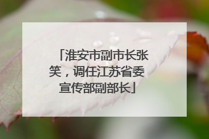 淮安市副市长张笑，调任江苏省委宣传部副部长