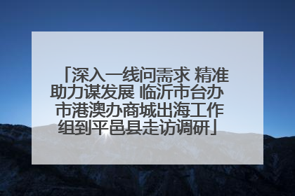 深入一线问需求 精准助力谋发展 临沂市台办 市港澳办商城出海工作组到平邑县走访调研
