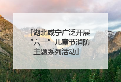 湖北咸宁广泛开展“六一”儿童节消防主题系列活动