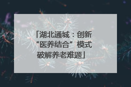 湖北通城：创新 “医养结合”模式 破解养老难题