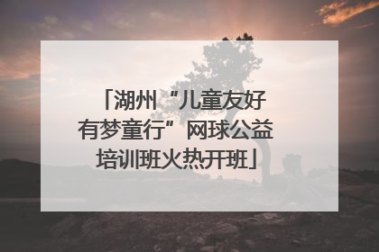 湖州“儿童友好 有梦童行”网球公益培训班火热开班