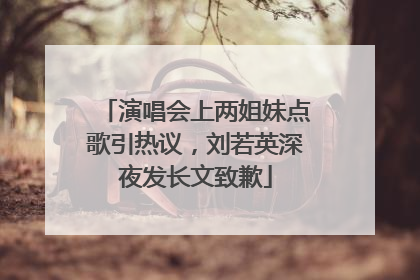 演唱会上两姐妹点歌引热议，刘若英深夜发长文致歉